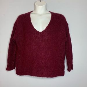 Free People Oversized Sweater Alpaca
Blend Red Deep V-neck